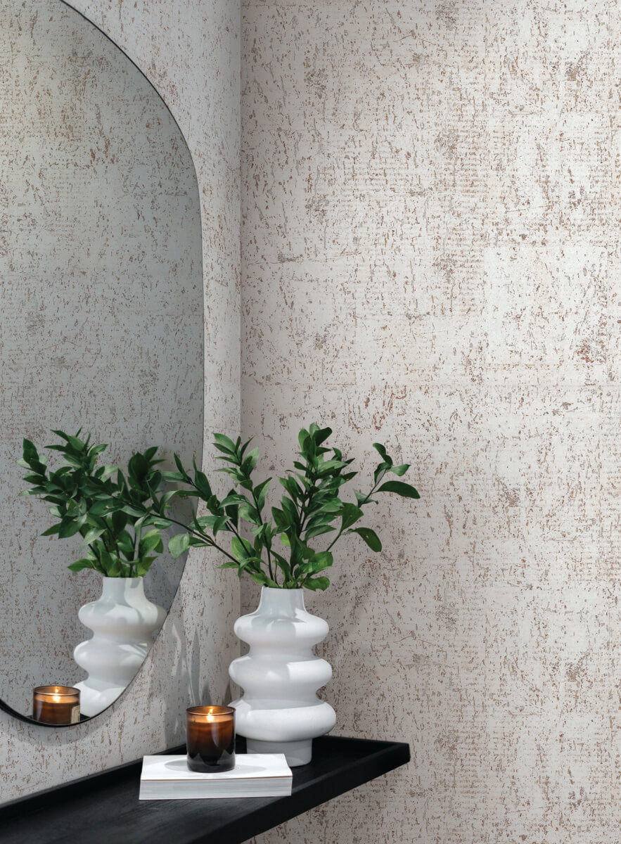 Candice Olson Casual Elegance Cork Wallpaper - White & Silver