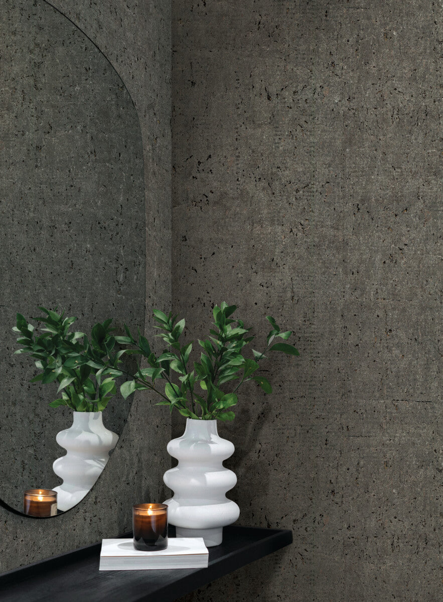 Candice Olson Casual Elegance Cork Wallpaper Sample - Charcoal & Gold
