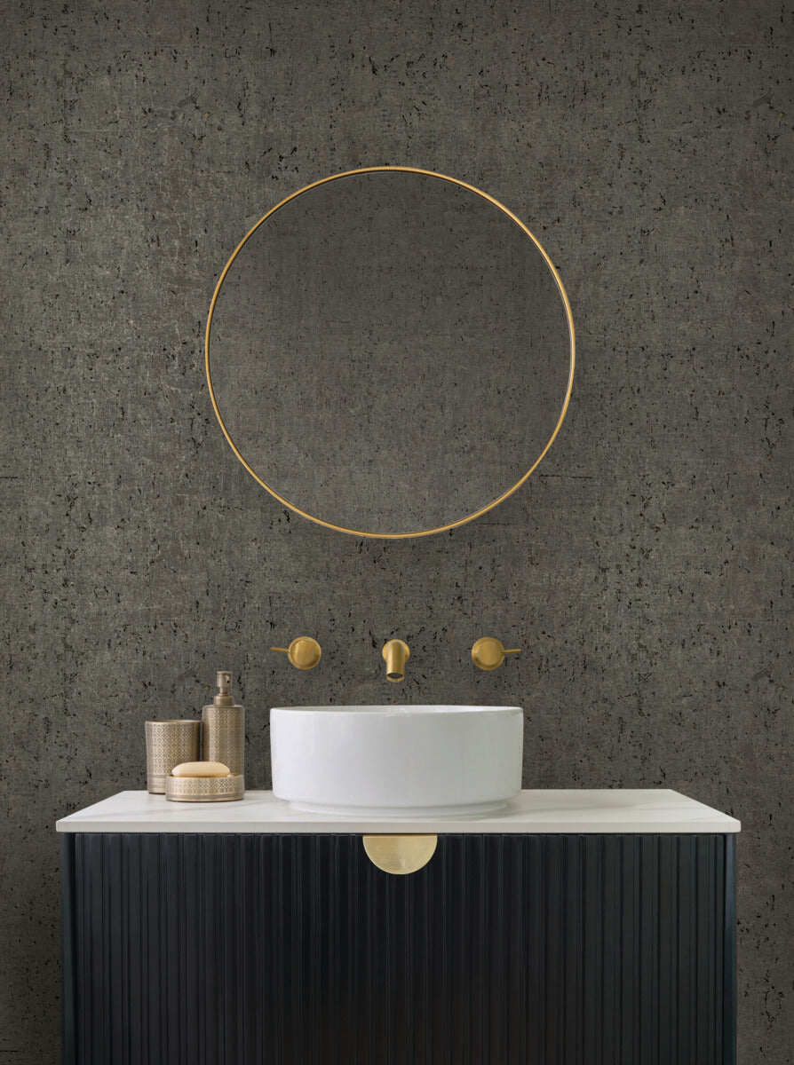 Candice Olson Casual Elegance Cork Wallpaper Sample - Charcoal & Gold