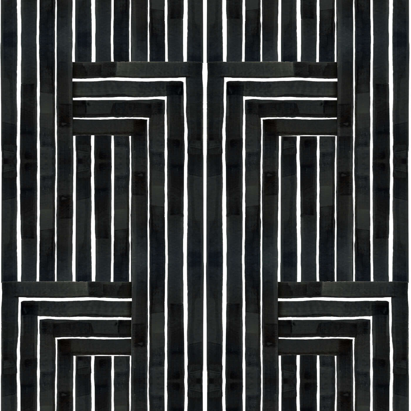 Mitchell Black Chiseled Wallpaper Sample - Black