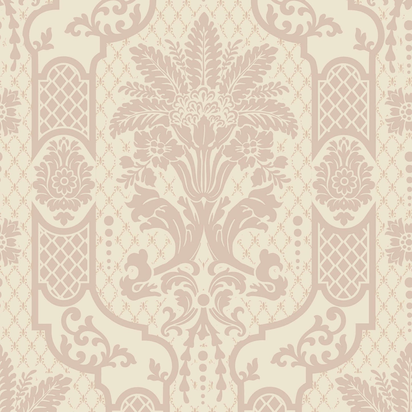 Mitchell Black Columnar Bloom Wallpaper Sample - Blush Linen