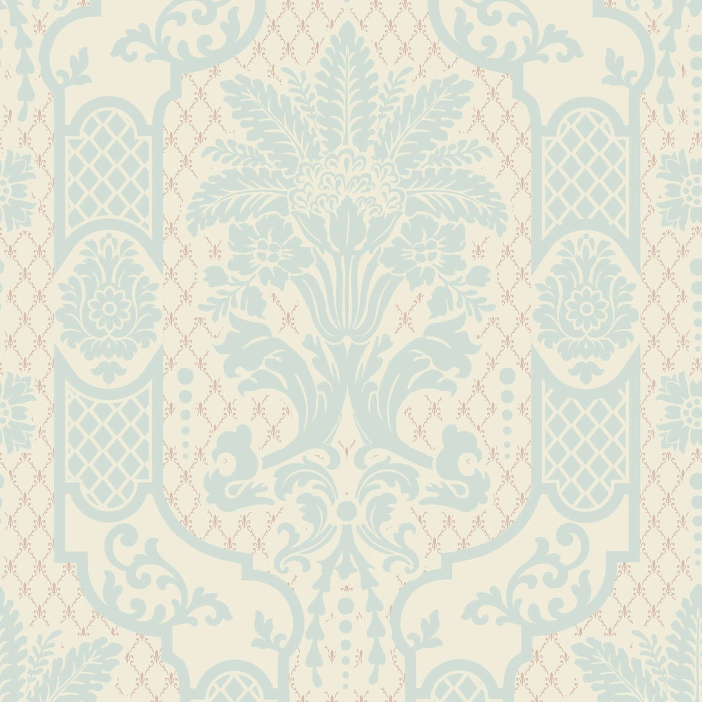 Mitchell Black Columnar Bloom Wallpaper Sample - Eggshell