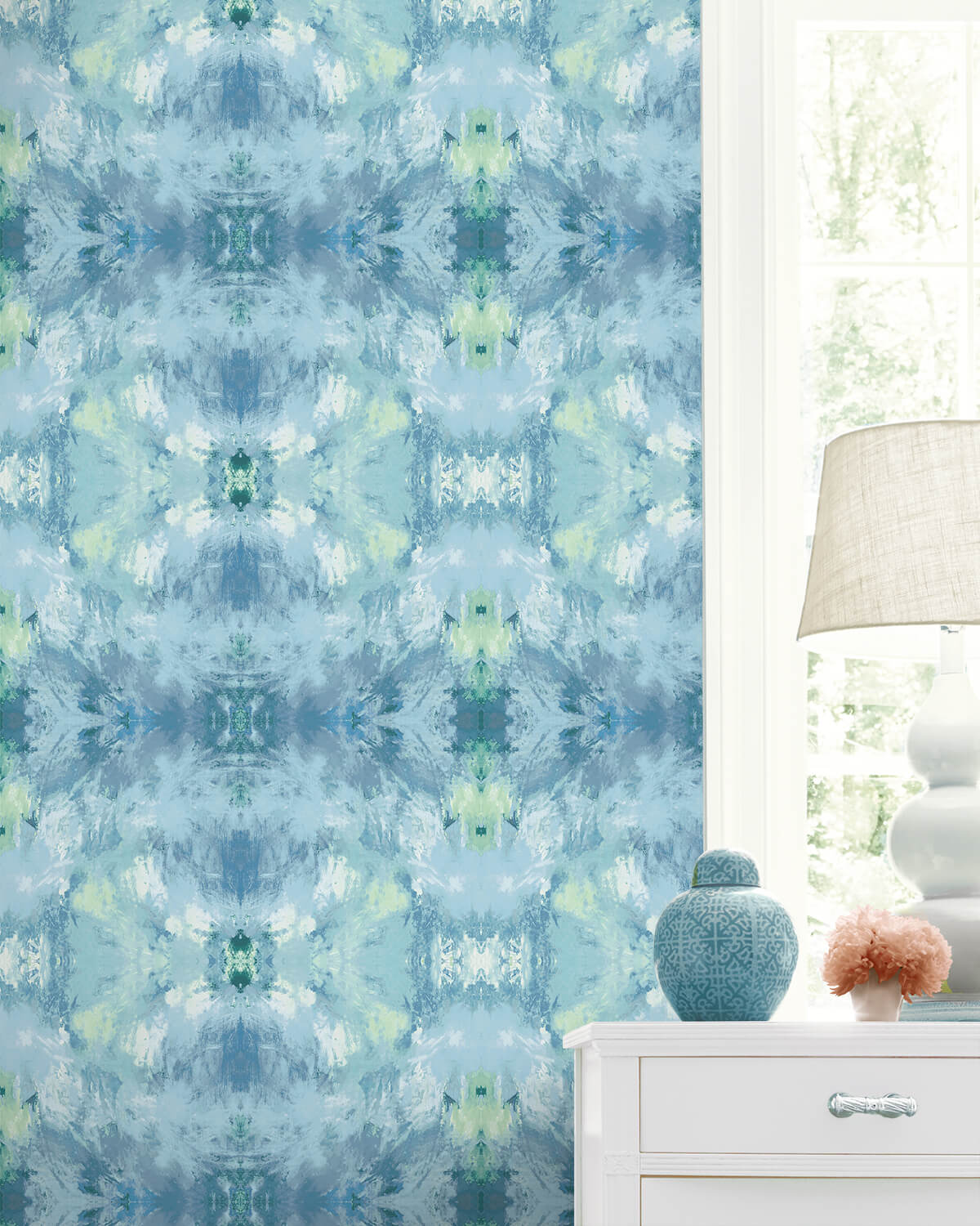 Daisy Bennett West Boulevard Collection Kaleidoscope Wallpaper Sample - Blue