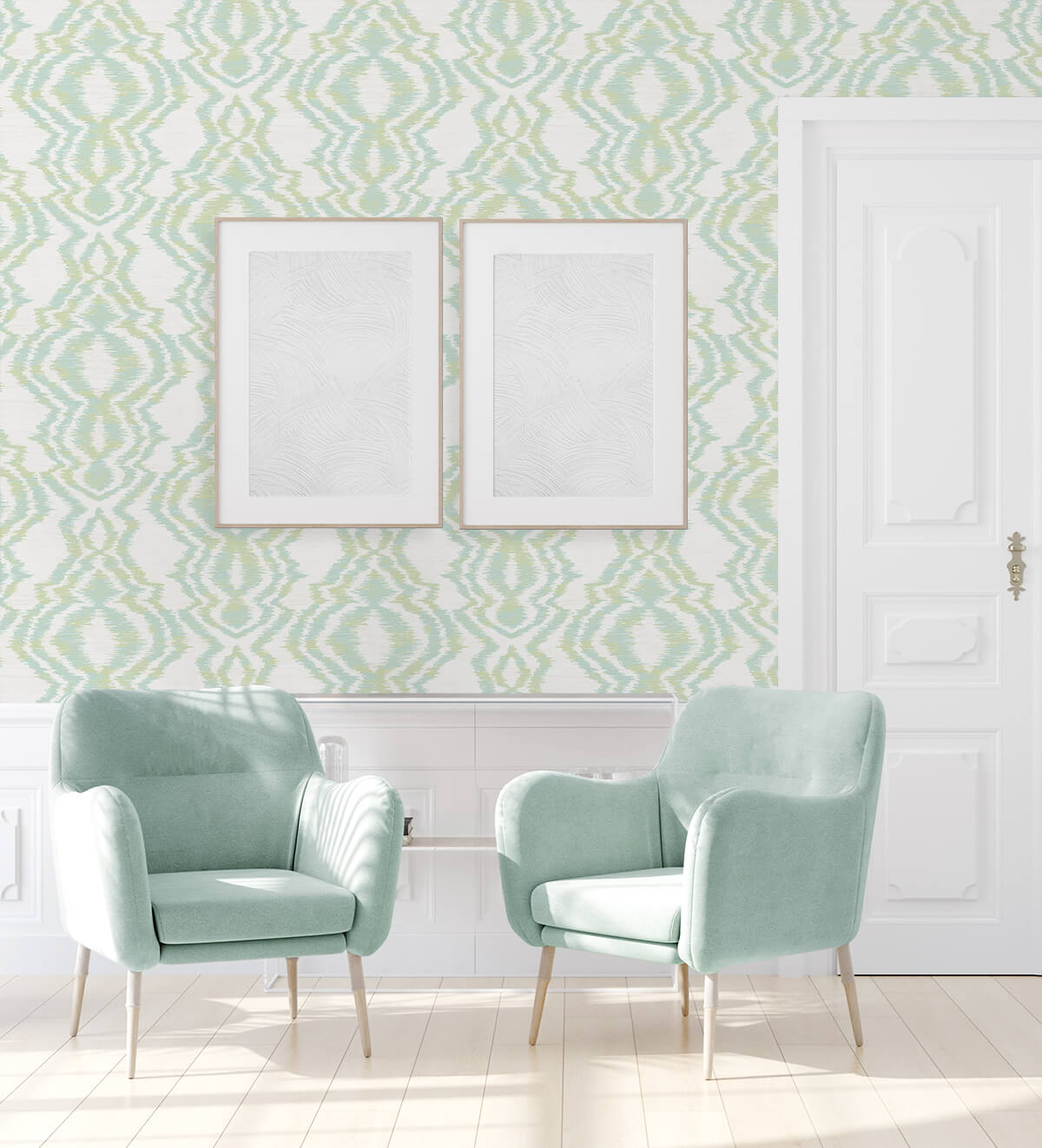 Daisy Bennett West Boulevard Collection Moirella Wallpaper - Chartreuse