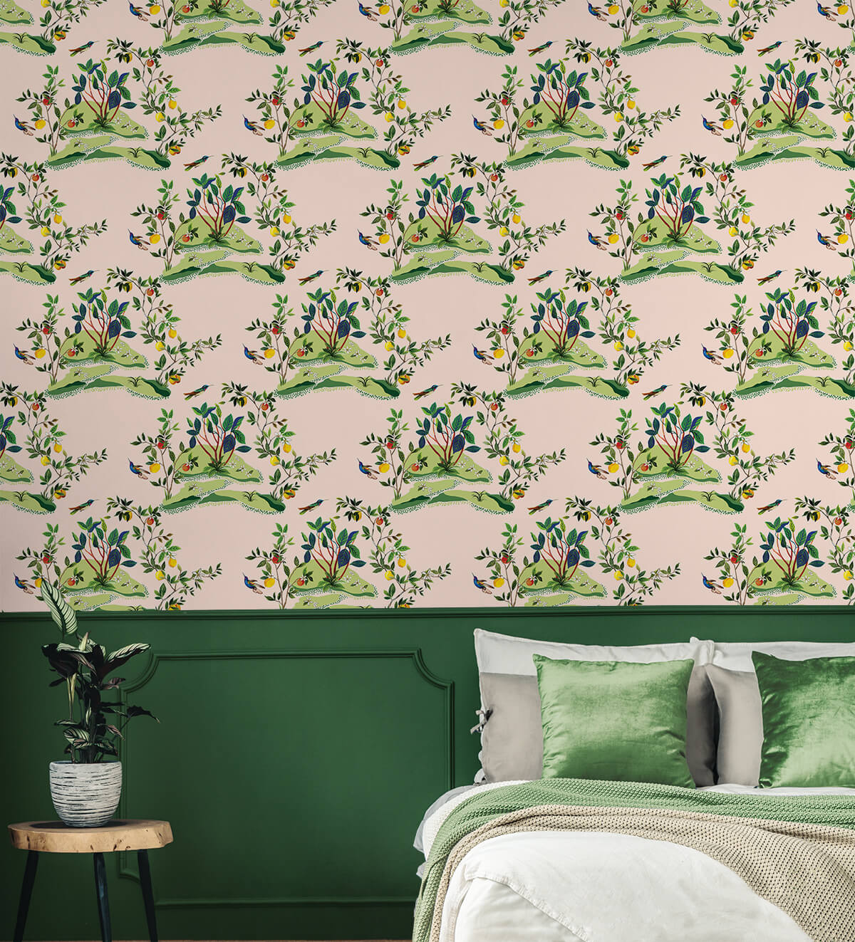 Daisy Bennett West Boulevard Collection Citrus Hummingbird Wallpaper Sample - Blush