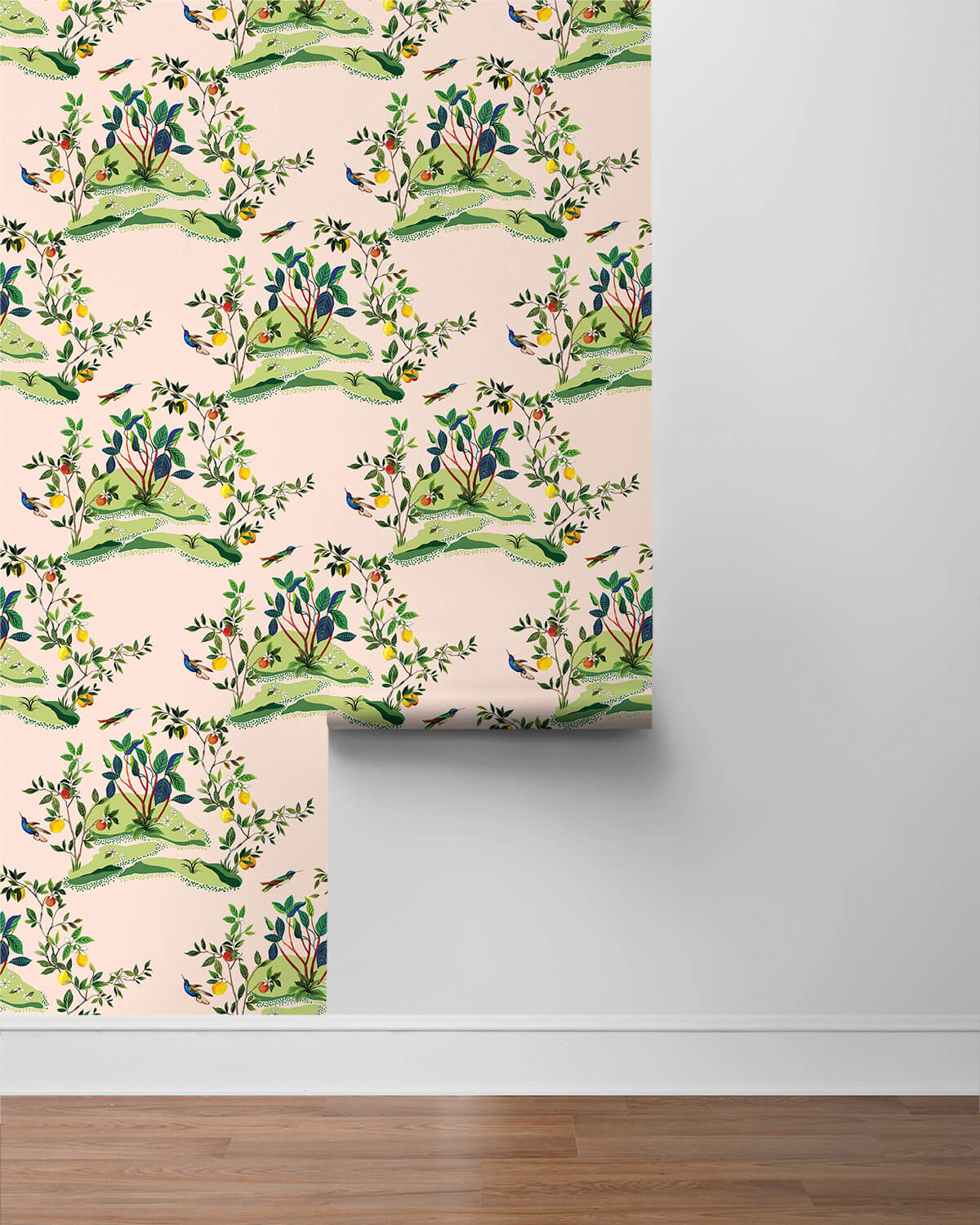 Daisy Bennett West Boulevard Collection Citrus Hummingbird Wallpaper - Blush