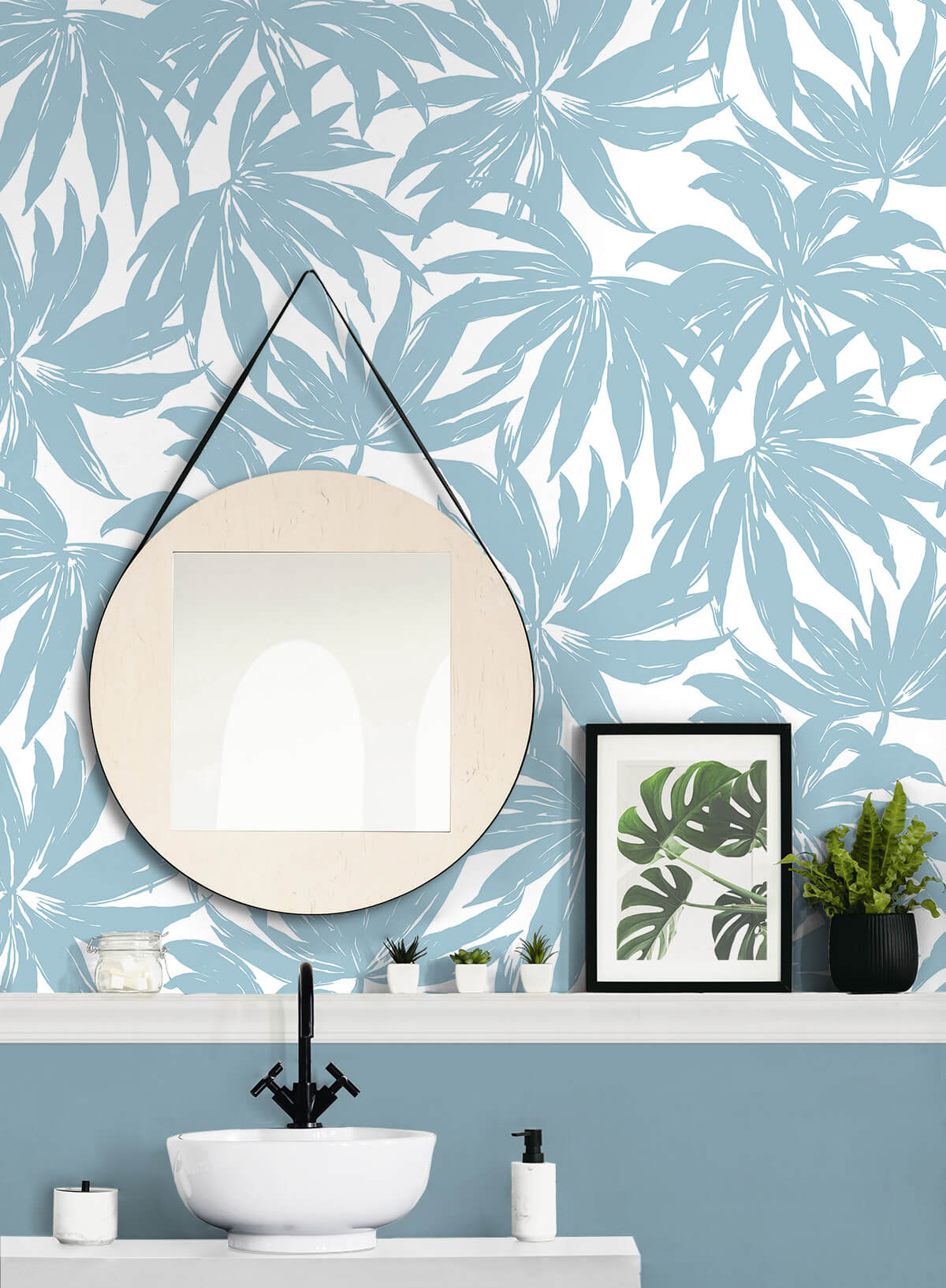 Daisy Bennett West Boulevard Collection Palma Wallpaper Sample - Light Blue