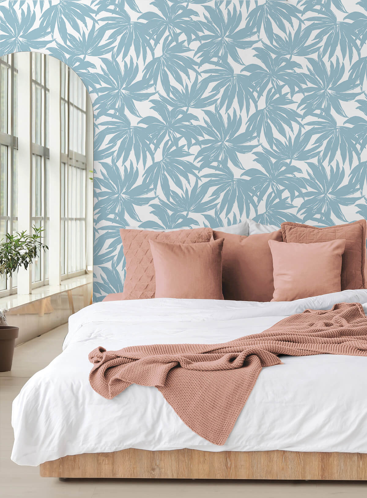 Daisy Bennett West Boulevard Collection Palma Wallpaper Sample - Light Blue