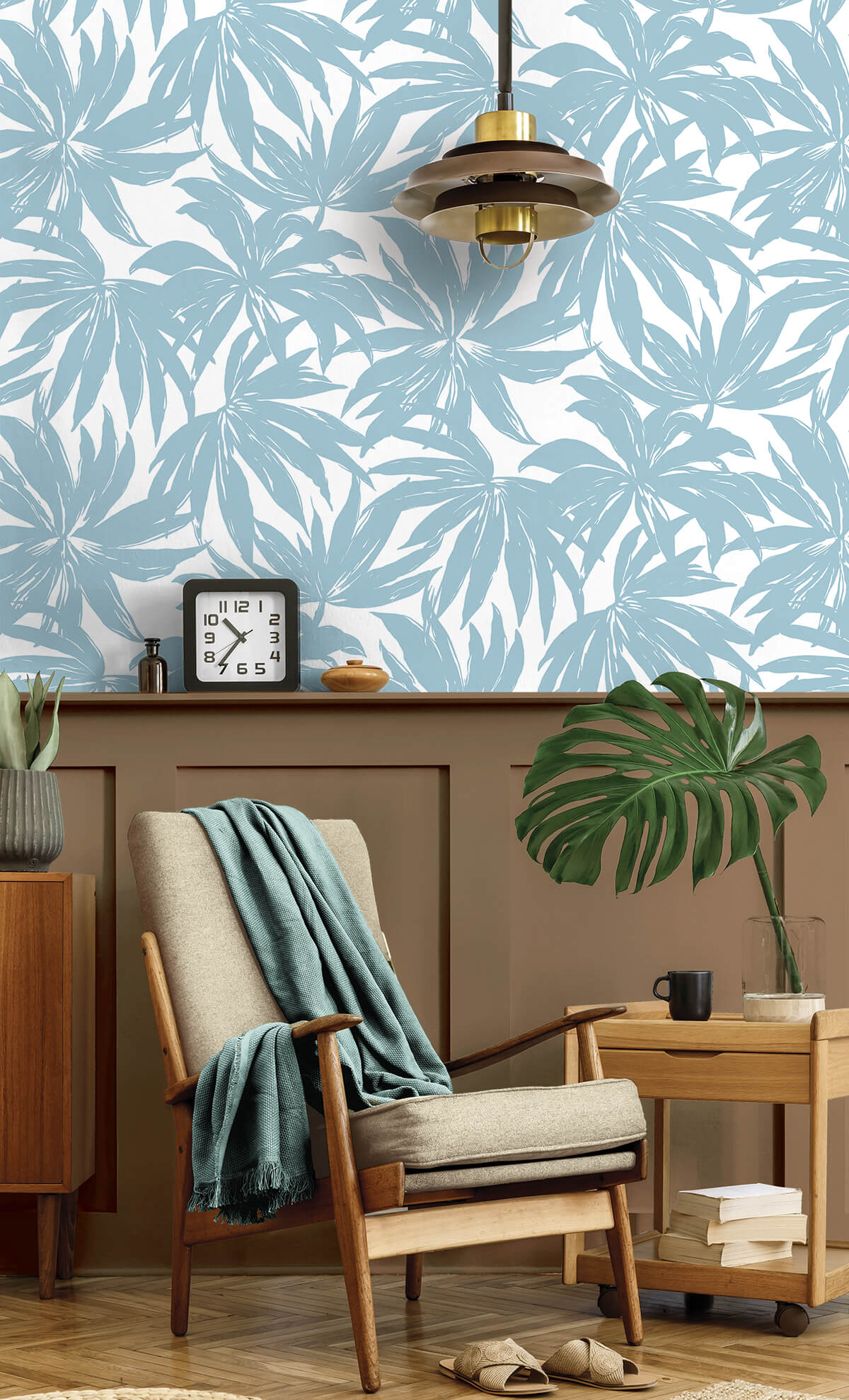Daisy Bennett West Boulevard Collection Palma Wallpaper Sample - Light Blue