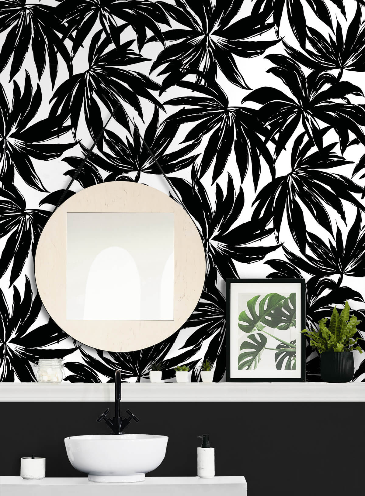 Daisy Bennett West Boulevard Collection Palma Wallpaper Sample - Black