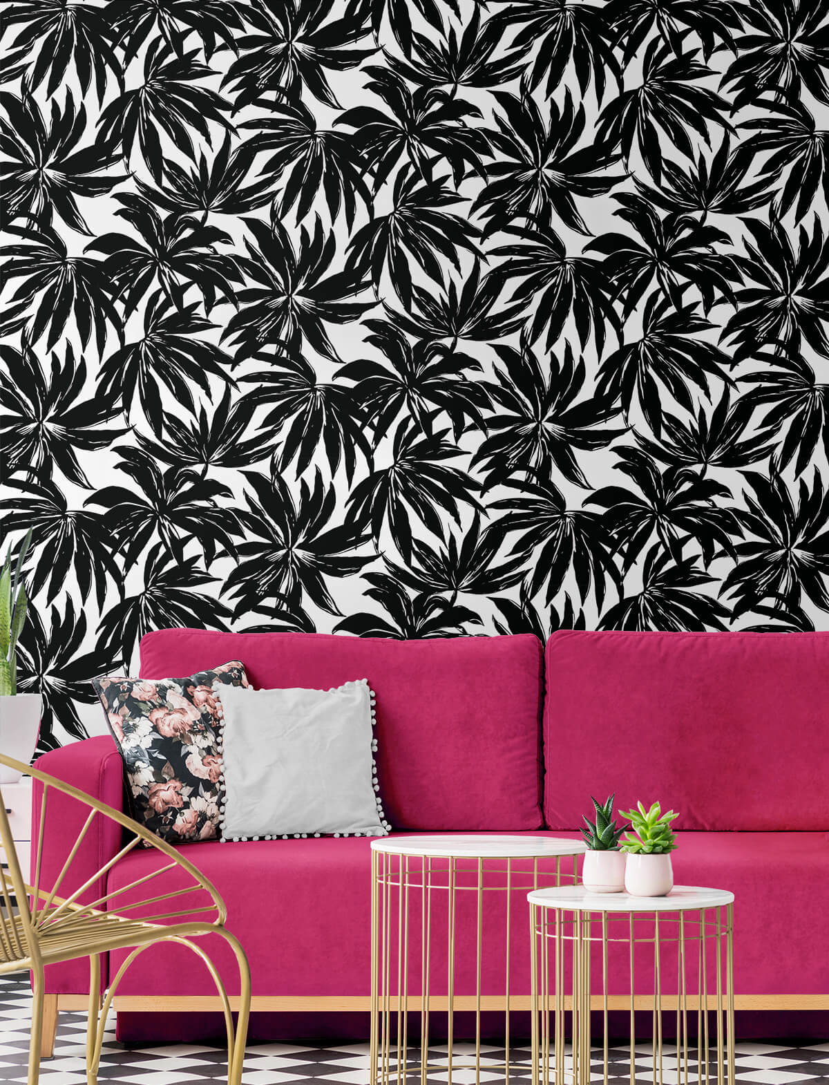 Daisy Bennett West Boulevard Collection Palma Wallpaper Sample - Black
