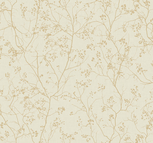 Antonina Vella Dazzling Dimensions Luminous Branches Wallpaper - Cream & Gold