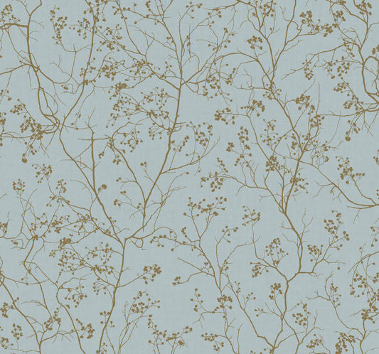 Antonina Vella Dazzling Dimensions Luminous Branches Wallpaper - Blue & Gold