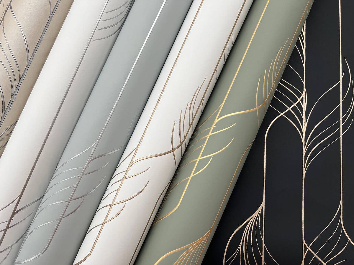 Candice Olson Decadence Elemental Thread Wallpaper Sample - White & Gold