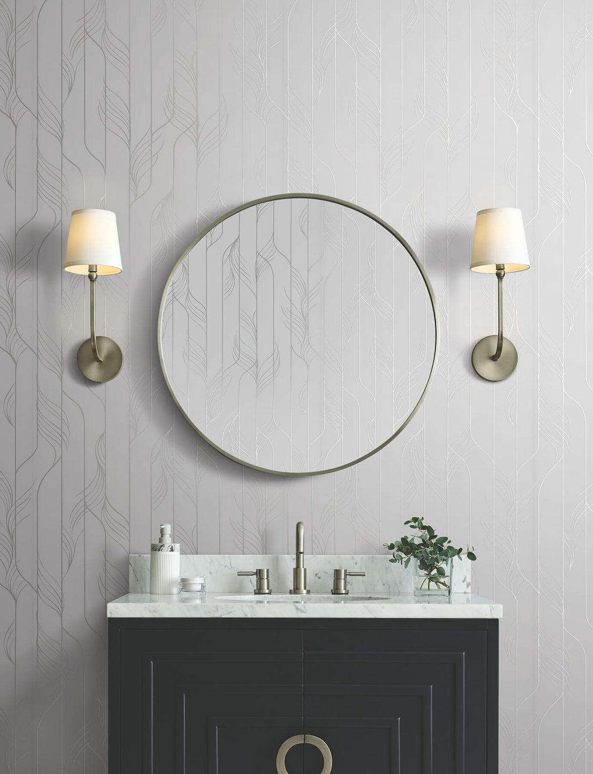 Candice Olson Decadence Elemental Thread Wallpaper - White & Silver