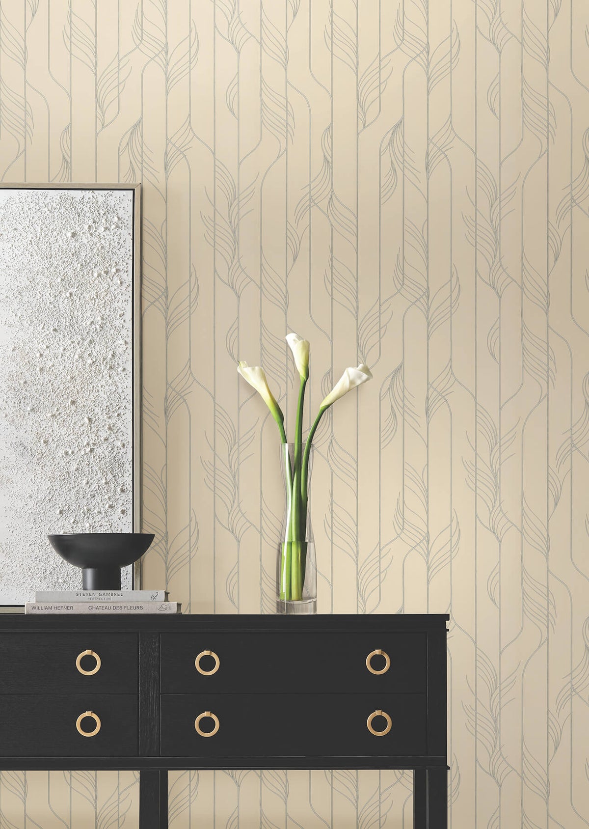 Candice Olson Decadence Elemental Thread Wallpaper Sample - Neutral Pearl & Silver