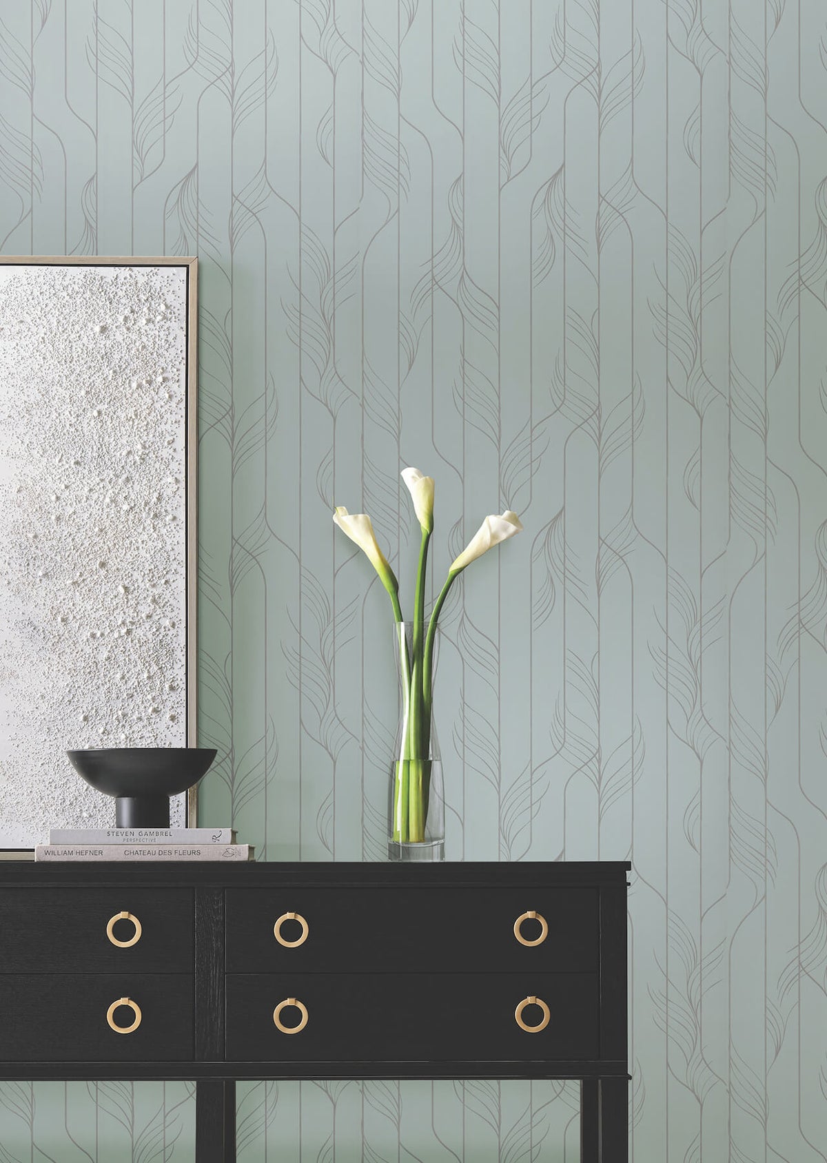 Candice Olson Decadence Elemental Thread Wallpaper - Blue & Silver