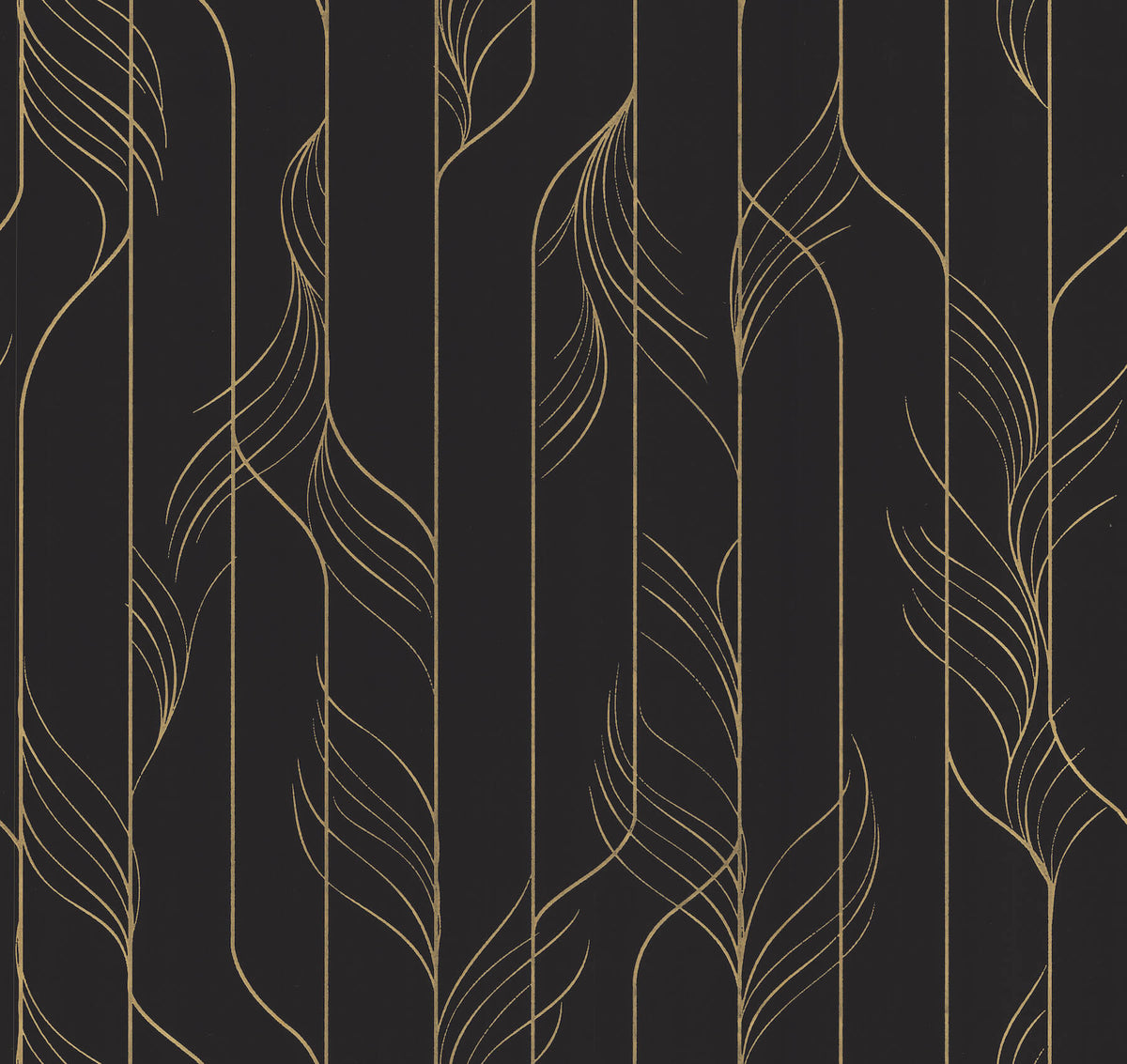 Candice Olson Decadence Elemental Thread Wallpaper Sample - Black & Gold