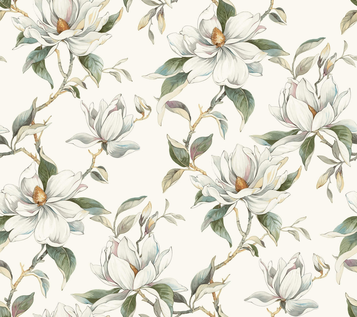 Candice Olson Decadence Garden Jewels Wallpaper Sample - White