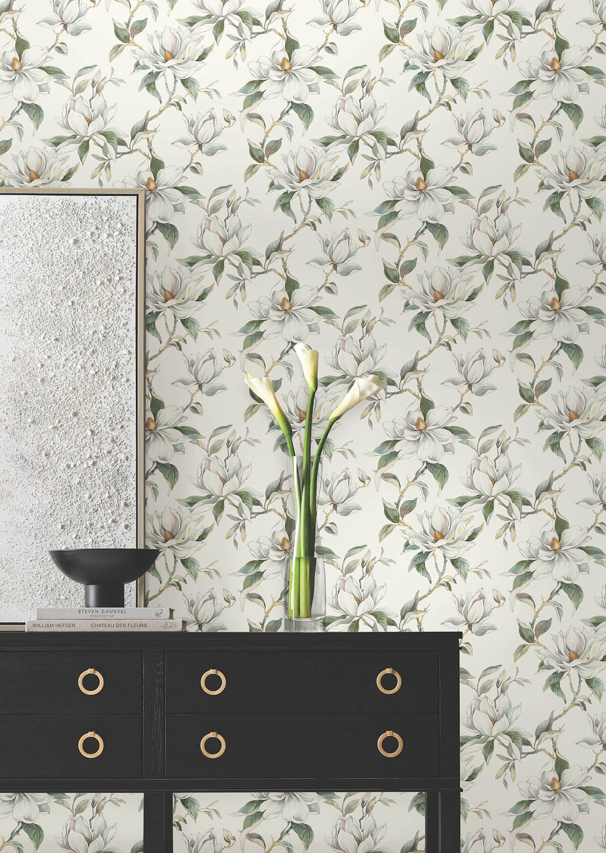 Candice Olson Decadence Garden Jewels Wallpaper Sample - White