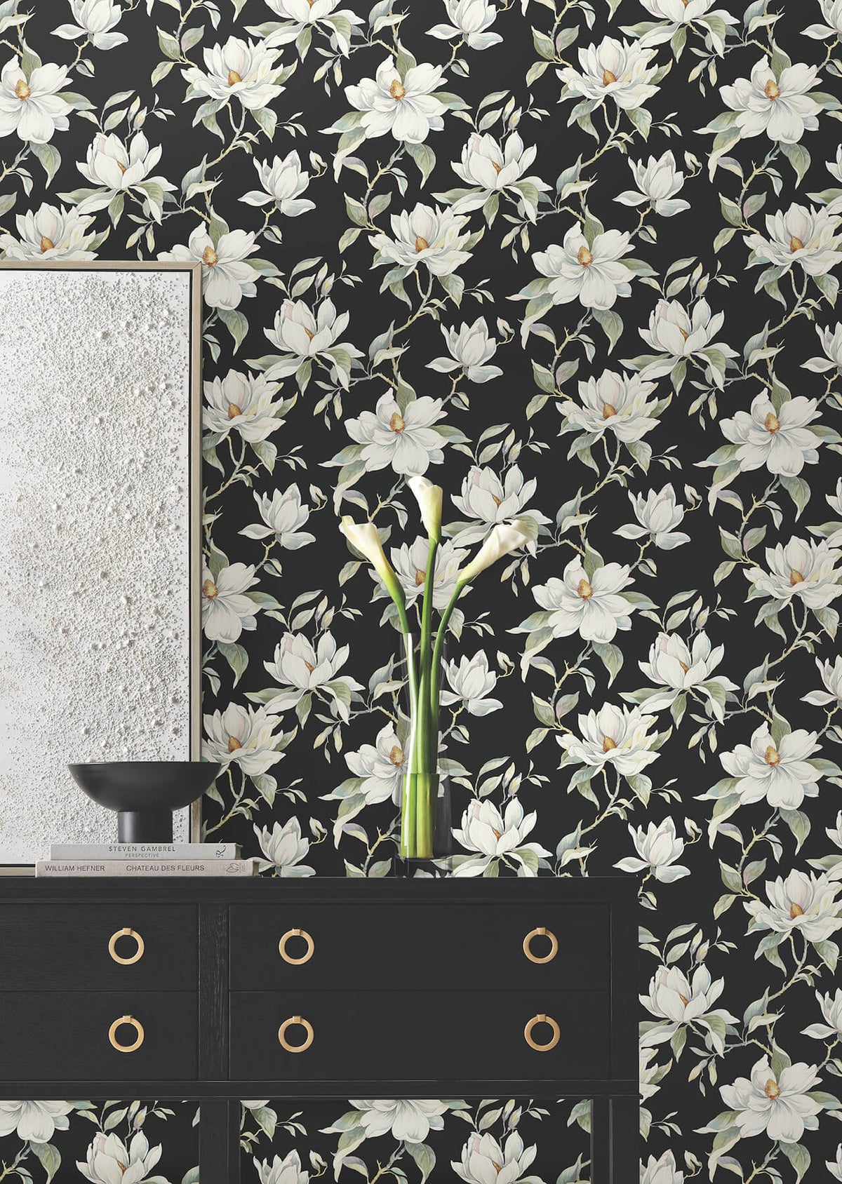 Candice Olson Decadence Garden Jewels Wallpaper Sample - Black