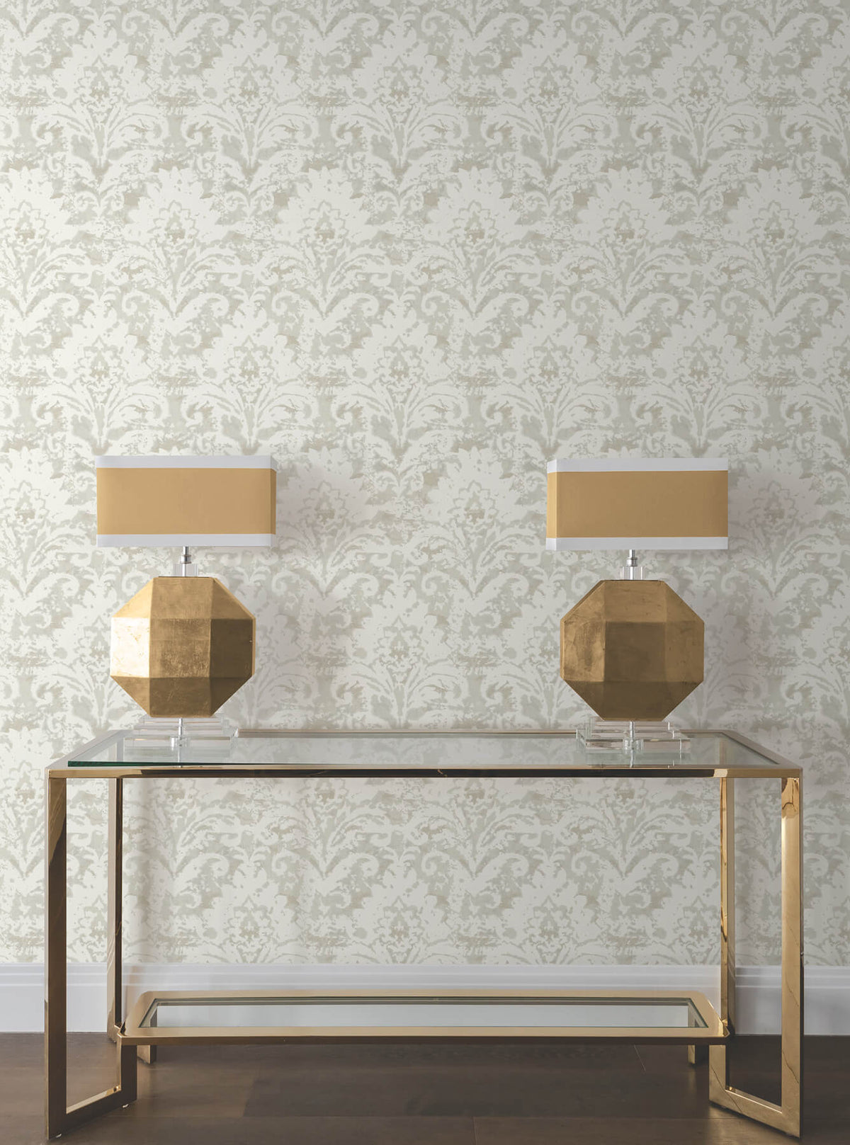 Candice Olson Decadence Velvet Crush Damask Wallpaper - Cream & Pearl