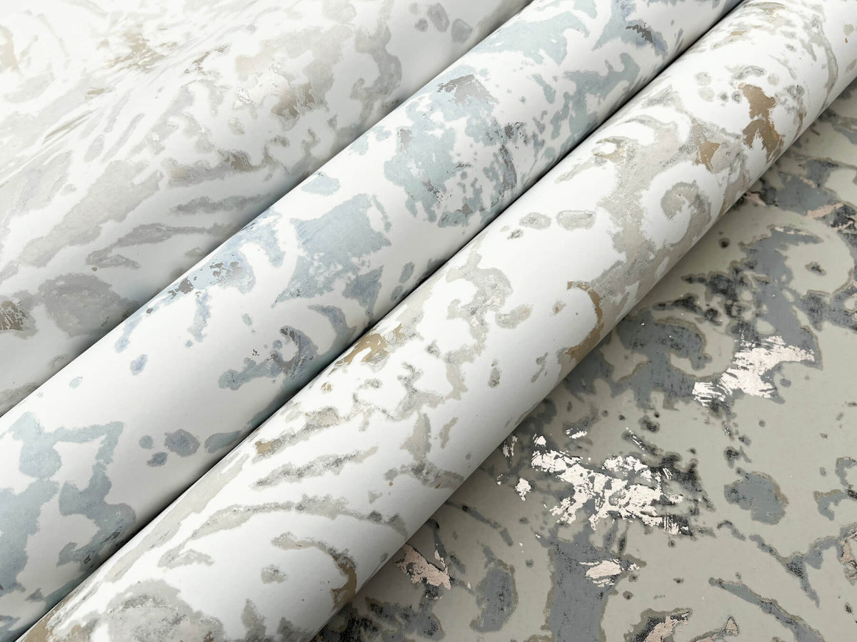 Candice Olson Decadence Velvet Crush Damask Wallpaper - Blue & Pearl