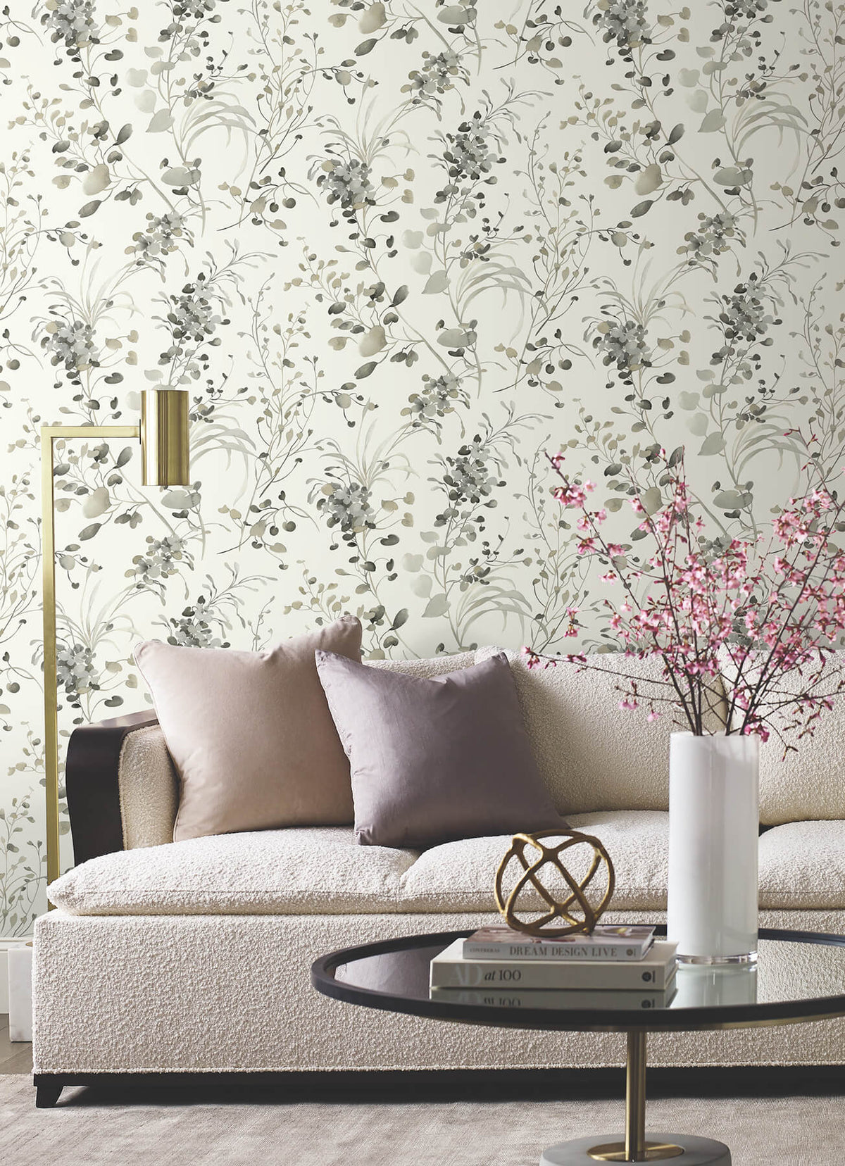 Candice Olson Decadence Spring Whispers Wallpaper Sample - Charcoal