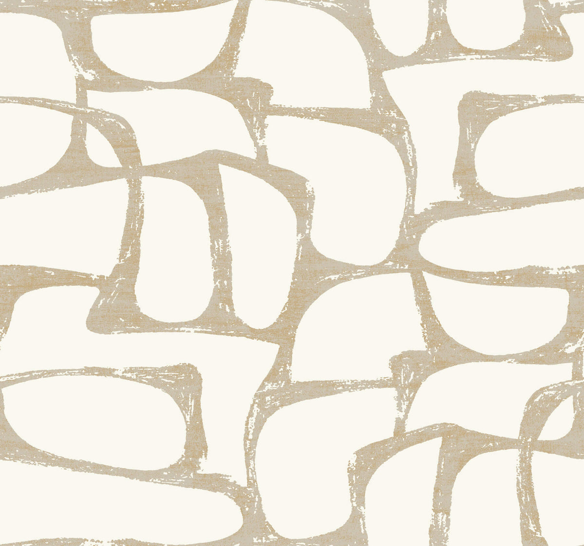 Candice Olson Decadence Craftsman Geometric Wallpaper Sample - White & Gold