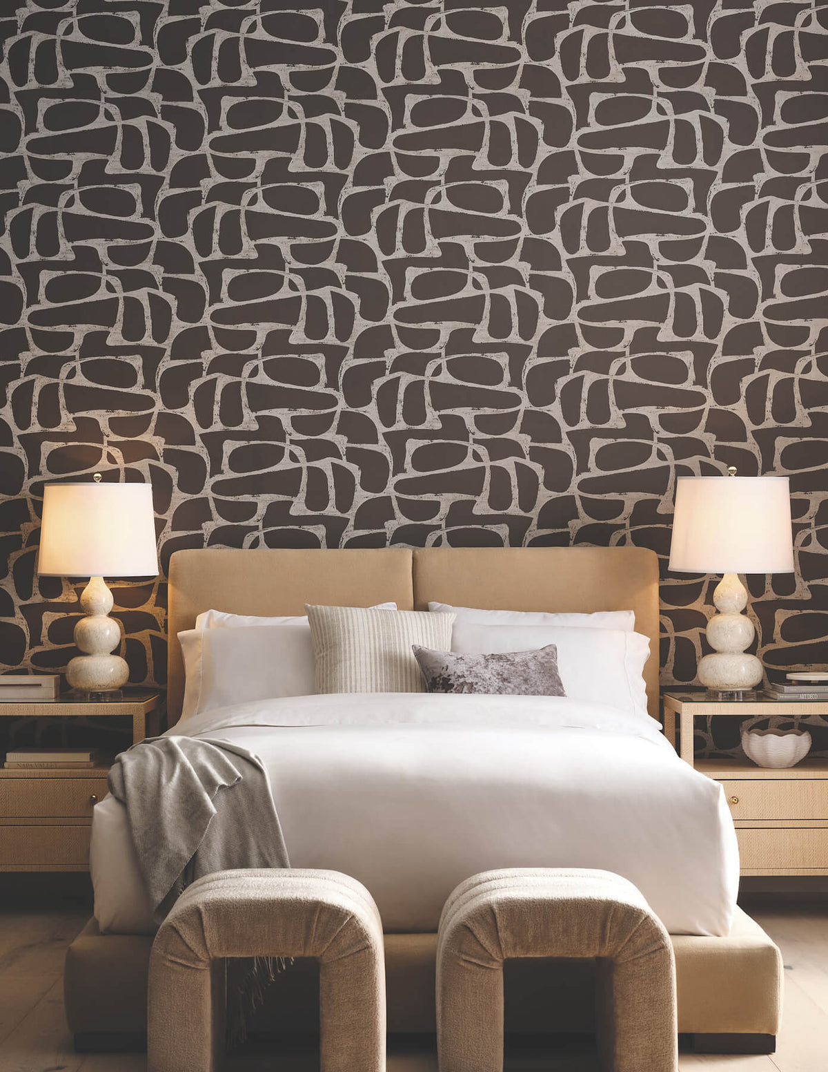 Candice Olson Decadence Craftsman Geometric Wallpaper - Mocha