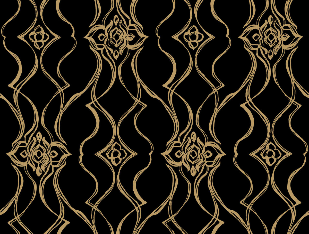 Candice Olson Decadence Pirouette Wallpaper - Black & Gold