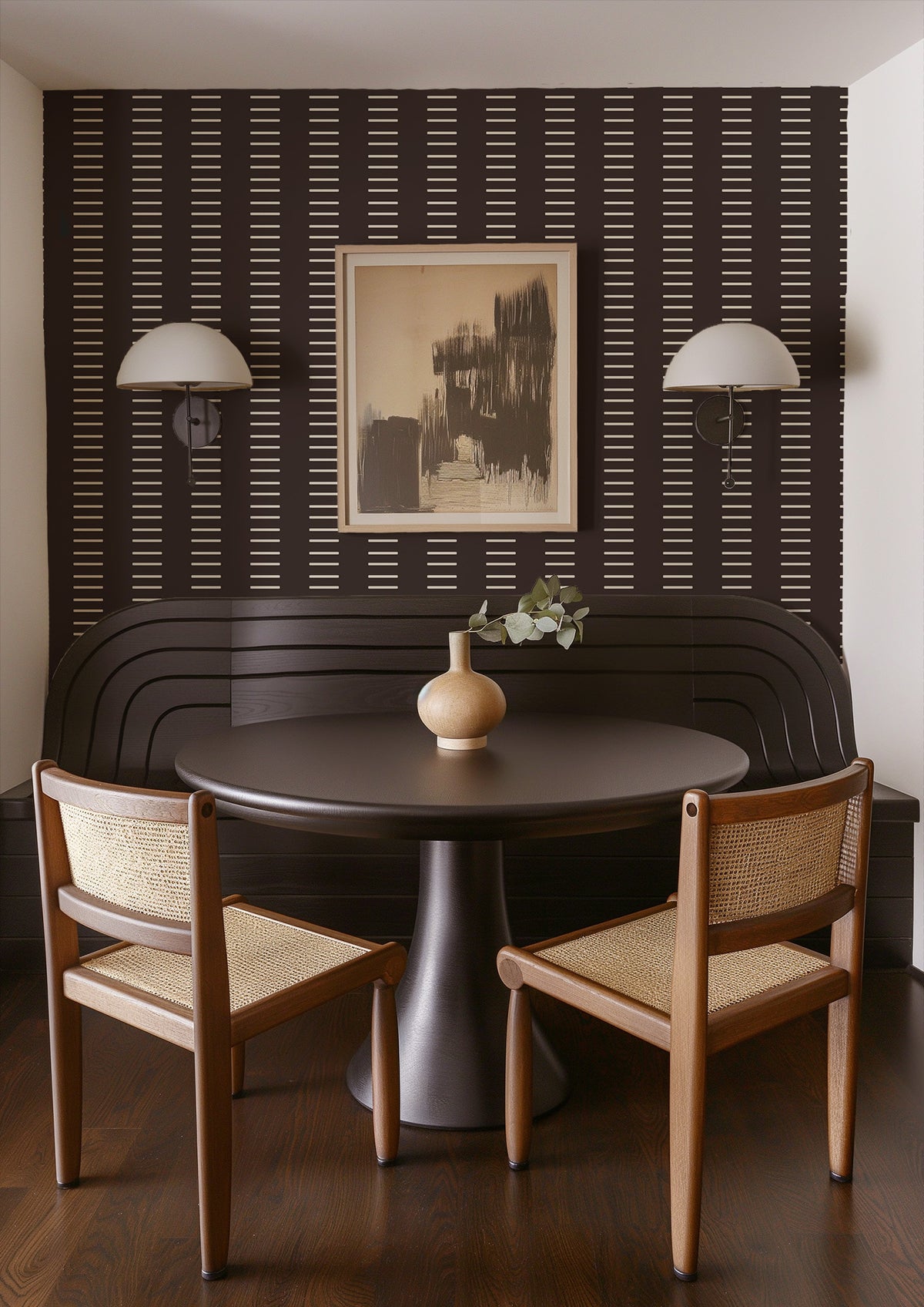 Mitchell Black Mrs Paranjape Dashing Wallpaper Sample - Jet Black Reverse