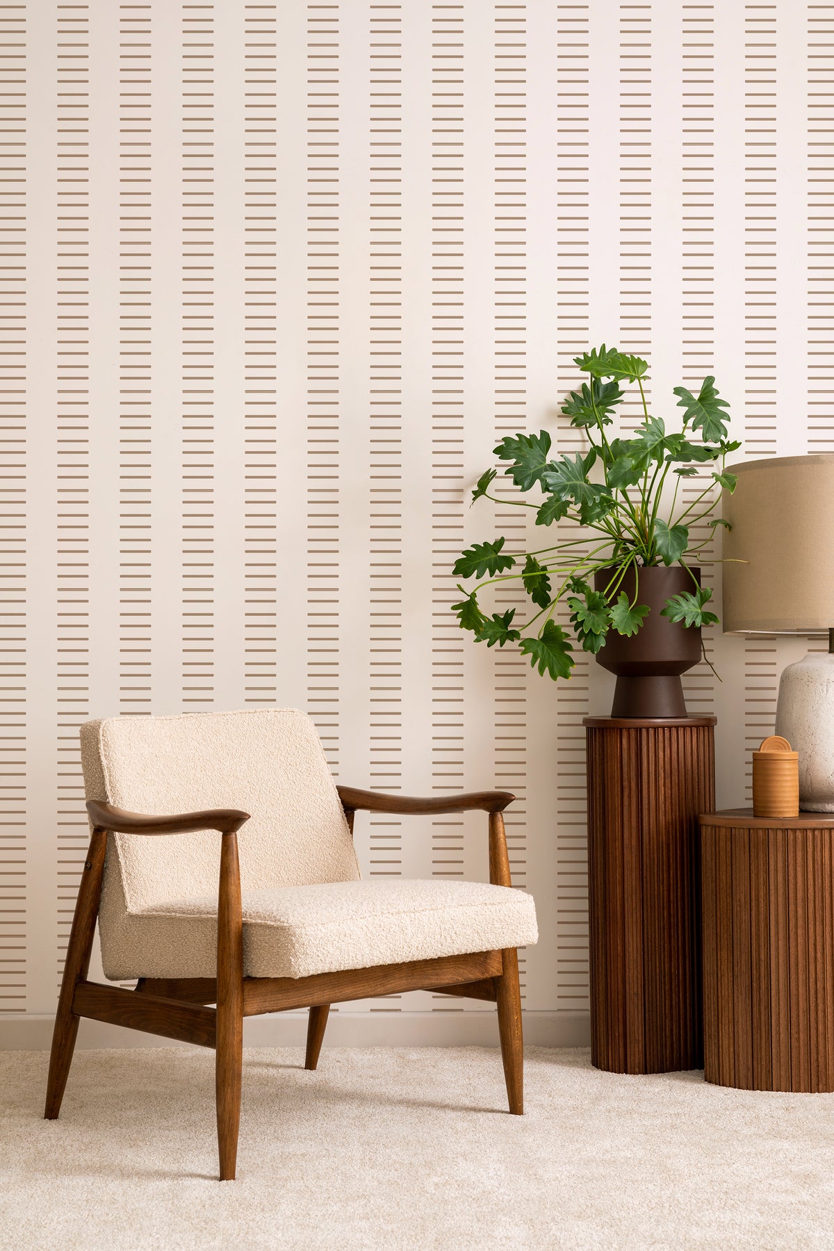 Mitchell Black Mrs Paranjape Dashing Wallpaper Sample - Truly Taupe