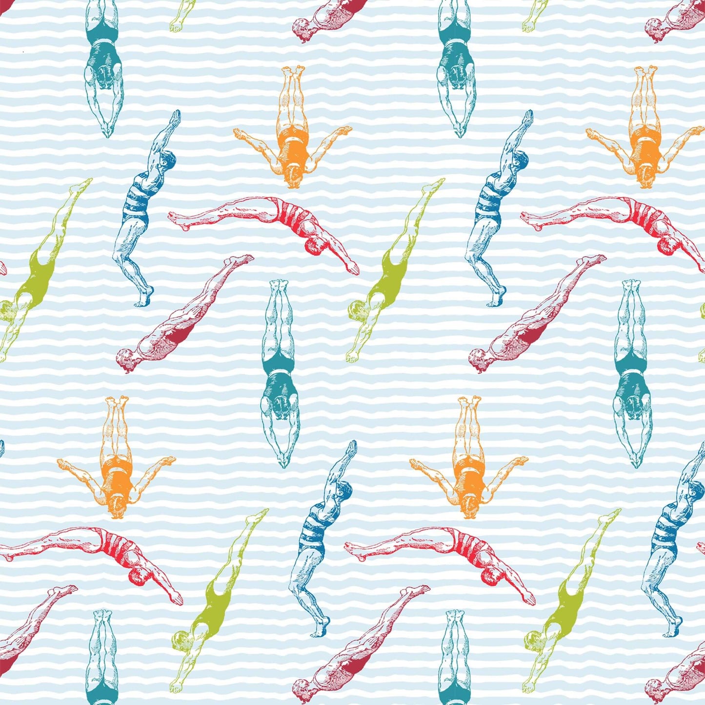 Mitchell Black Divers Wallpaper Sample - Popsicle