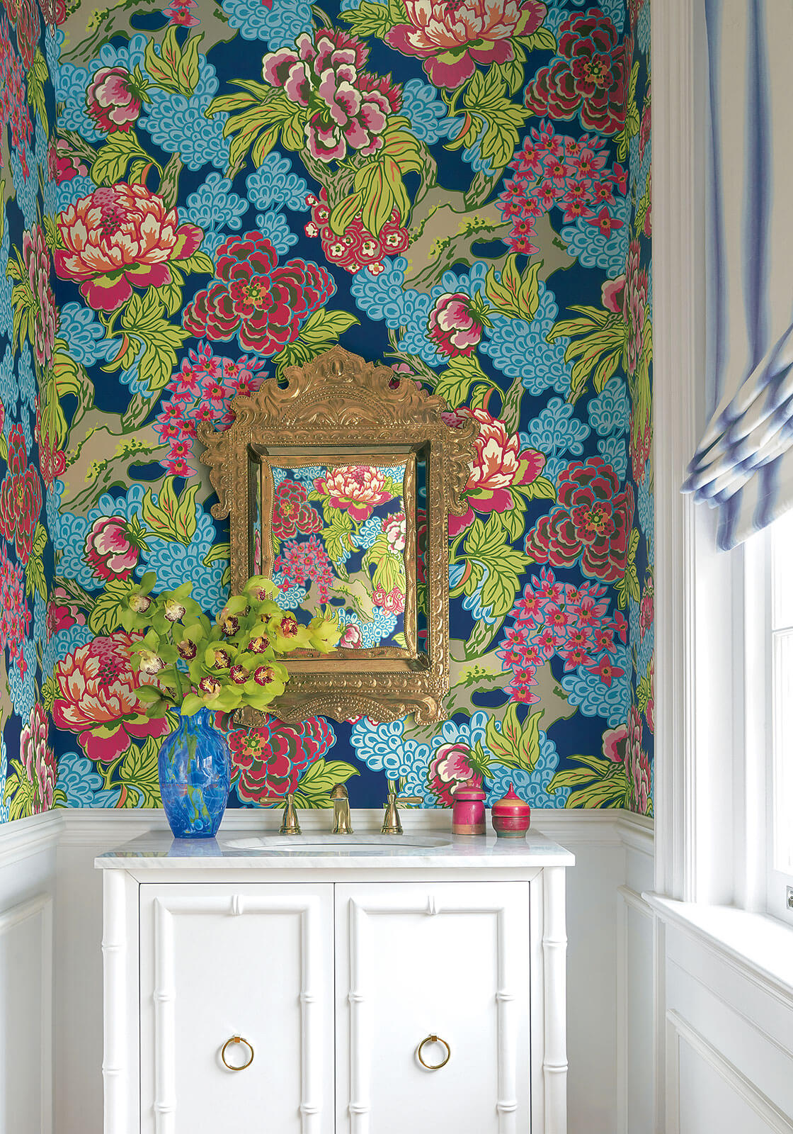 Thibaut Dynasty Honshu Wallpaper - Navy