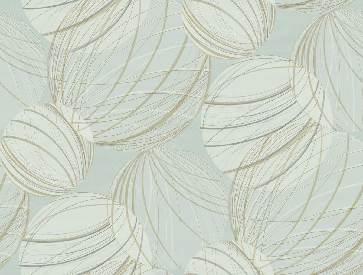 Candice Olson Casual Elegance Floating Lanterns Wallpaper - Smokey Blue