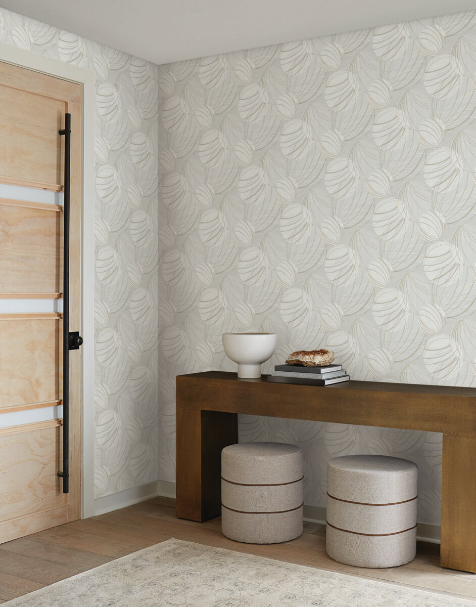 Candice Olson Casual Elegance Floating Lanterns Wallpaper Sample - Light Grey