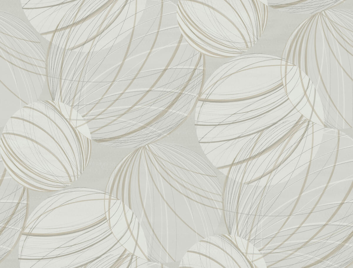 Candice Olson Casual Elegance Floating Lanterns Wallpaper Sample - Light Grey