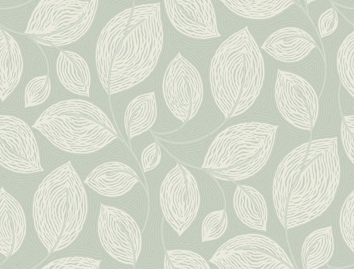 Candice Olson Casual Elegance Contoured Leaves Wallpaper - Green