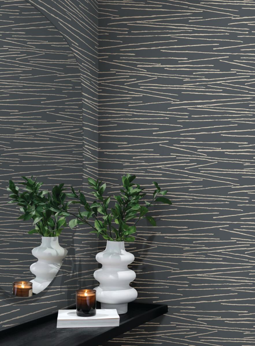 Candice Olson Casual Elegance Line Horizon Wallpaper - Charcoal