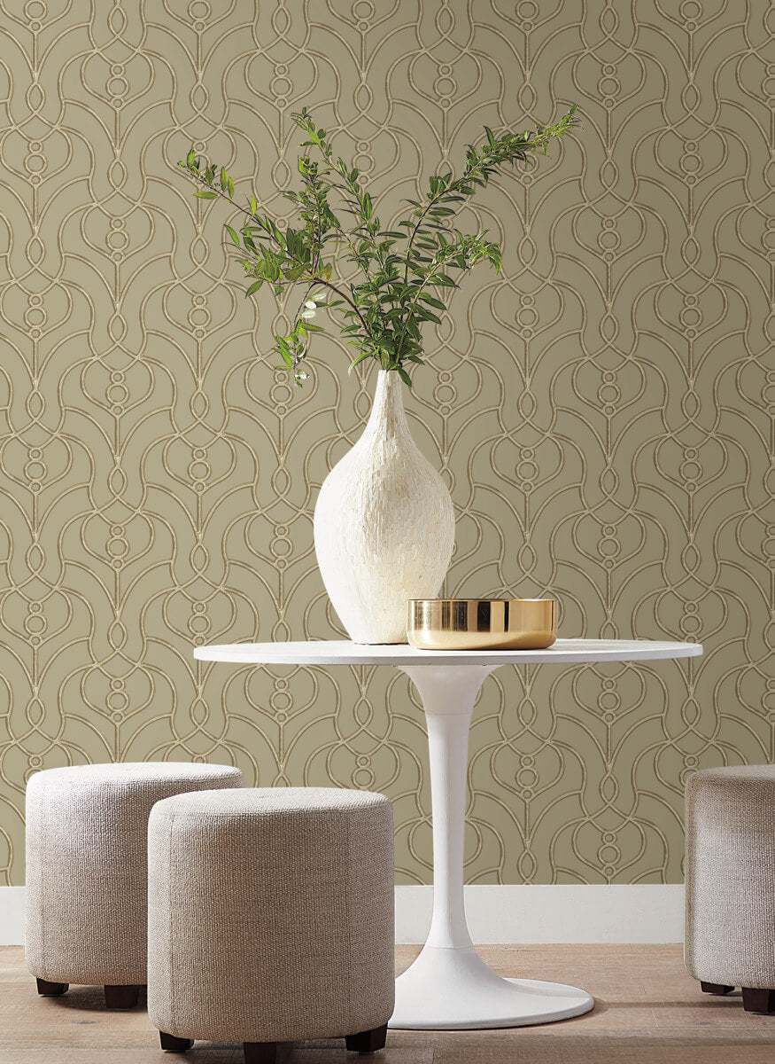 Candice Olson Casual Elegance Divine Trellis Wallpaper - Taupe