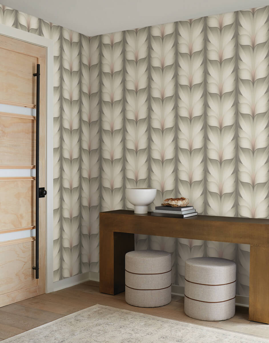 Candice Olson Casual Elegance Lotus Light Stripe Wallpaper - Taupe & Blush