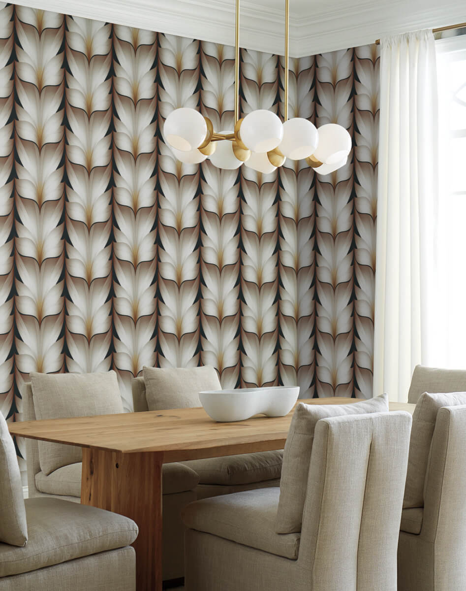 Candice Olson Casual Elegance Lotus Light Stripe Wallpaper Sample - Black