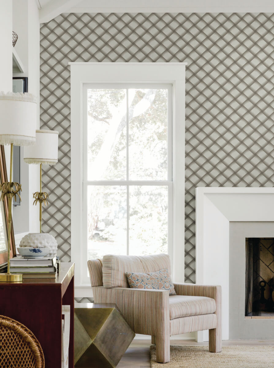 Candice Olson Casual Elegance Bayside Basket Weave Wallpaper - Mocha