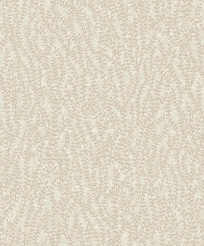 Seabrook White Heron Seaweed Branches Wallpaper - Organic Silk