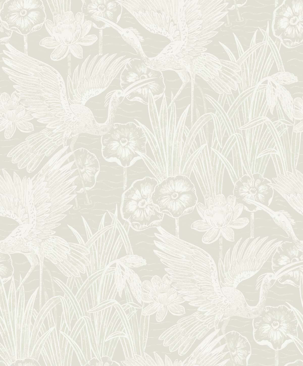 Seabrook White Heron Marsh Cranes Wallpaper - Daylight