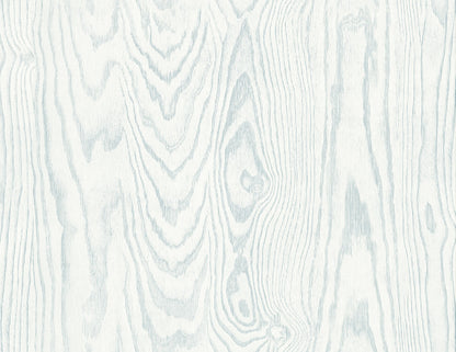 Seabrook White Heron Kyoto Faux Woodgrain Wallpaper - Soft Blue