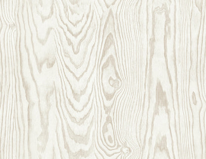 Seabrook White Heron Kyoto Faux Woodgrain Wallpaper - Scandi Wood