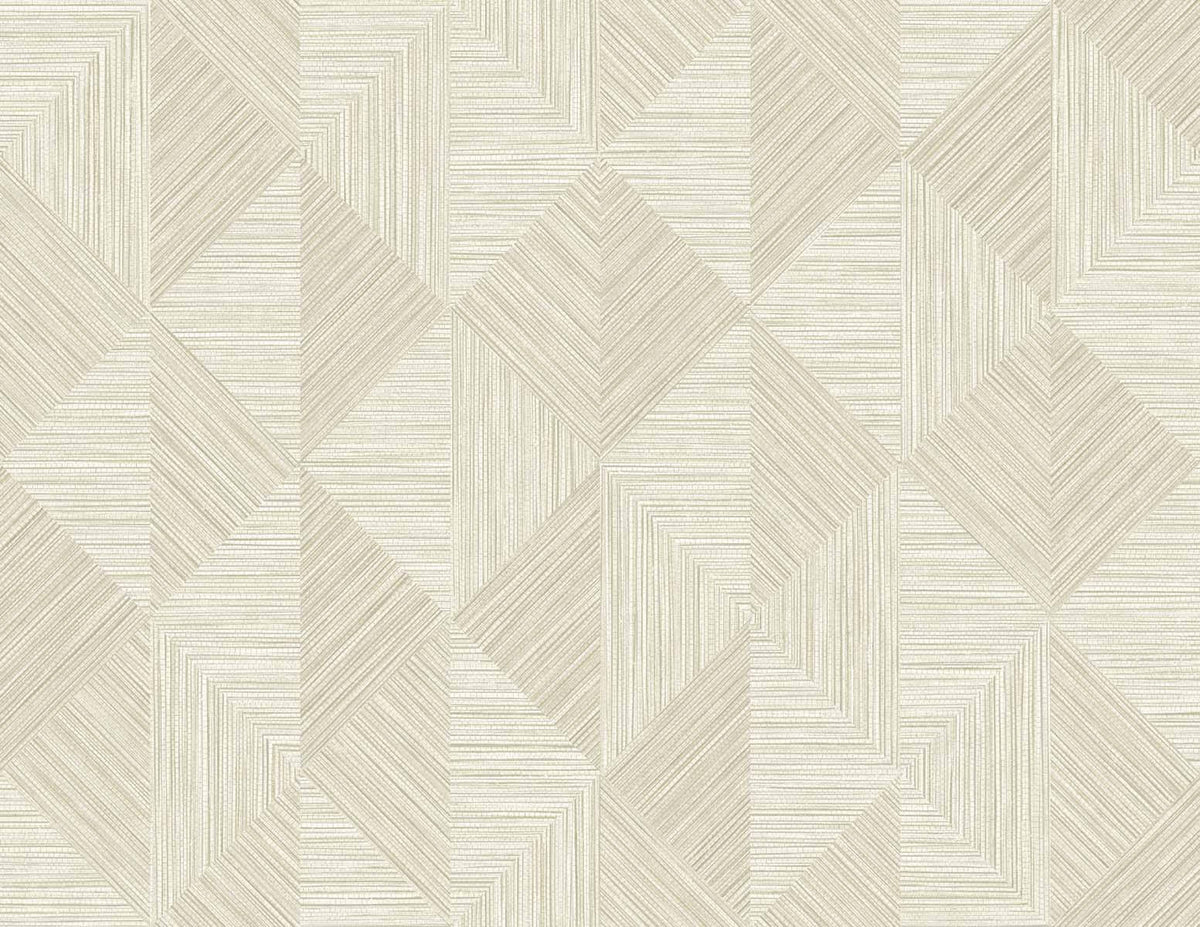 Seabrook White Heron Diamond Inlay Wallpaper - Beige