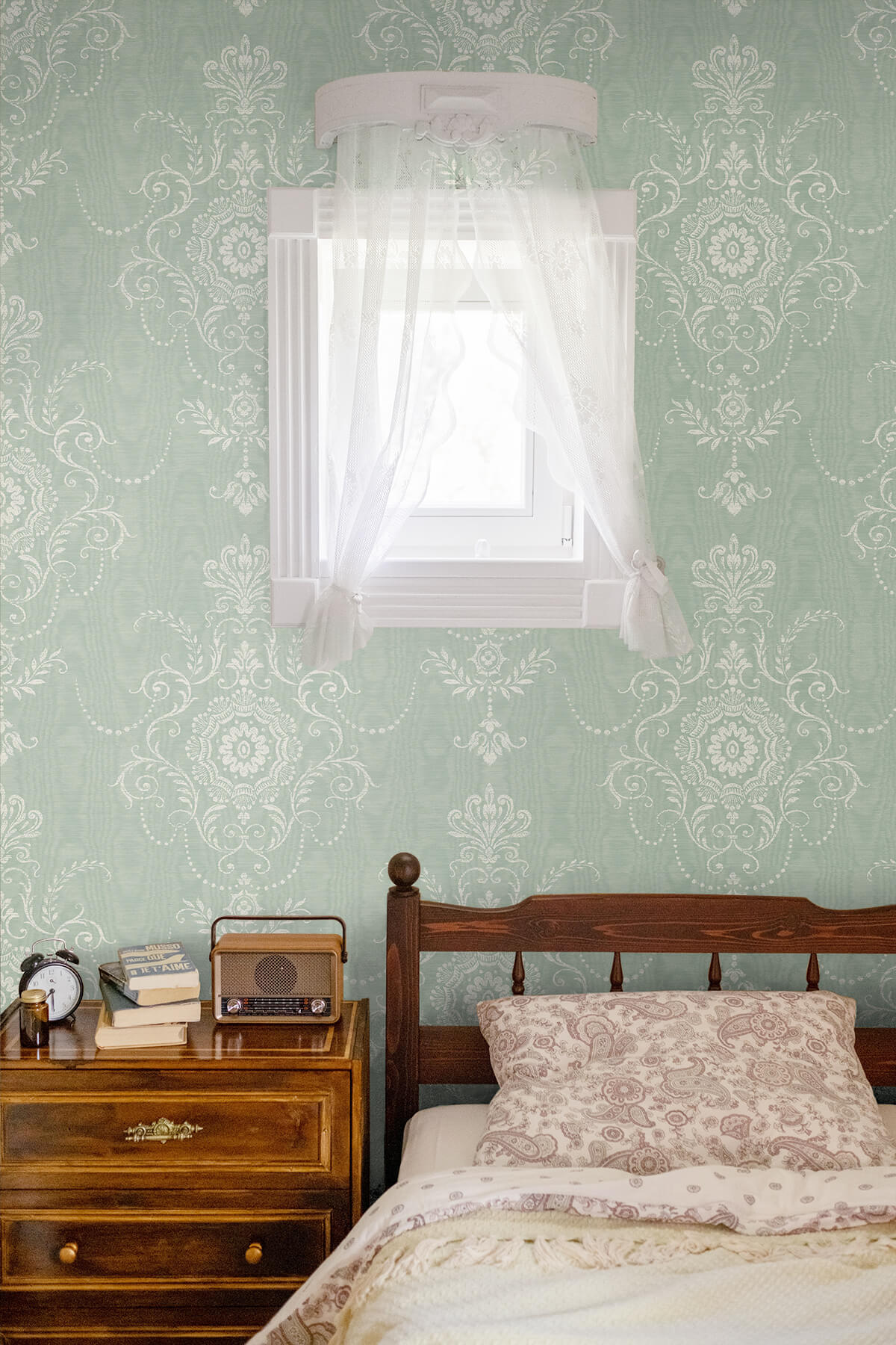 Seabrook French Country Colette Cameo Wallpaper - Summer Sky